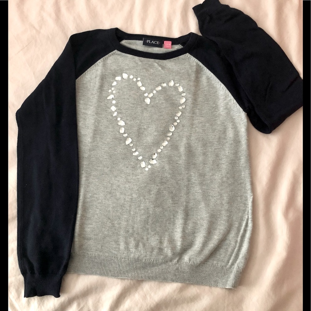Children’s Place Girls jeweled varsity type sweater XXL